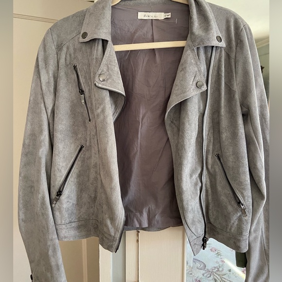 Ark & Co Grey Suede Zippered Jacket - Picture 5 of 5